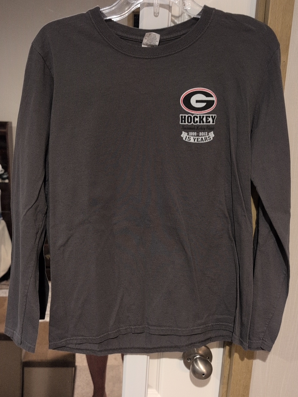 Gray Hockey Long-Sleeve Tee